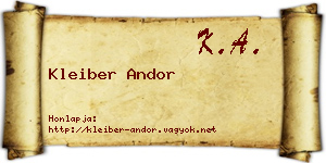 Kleiber Andor névjegykártya