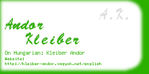 andor kleiber business card